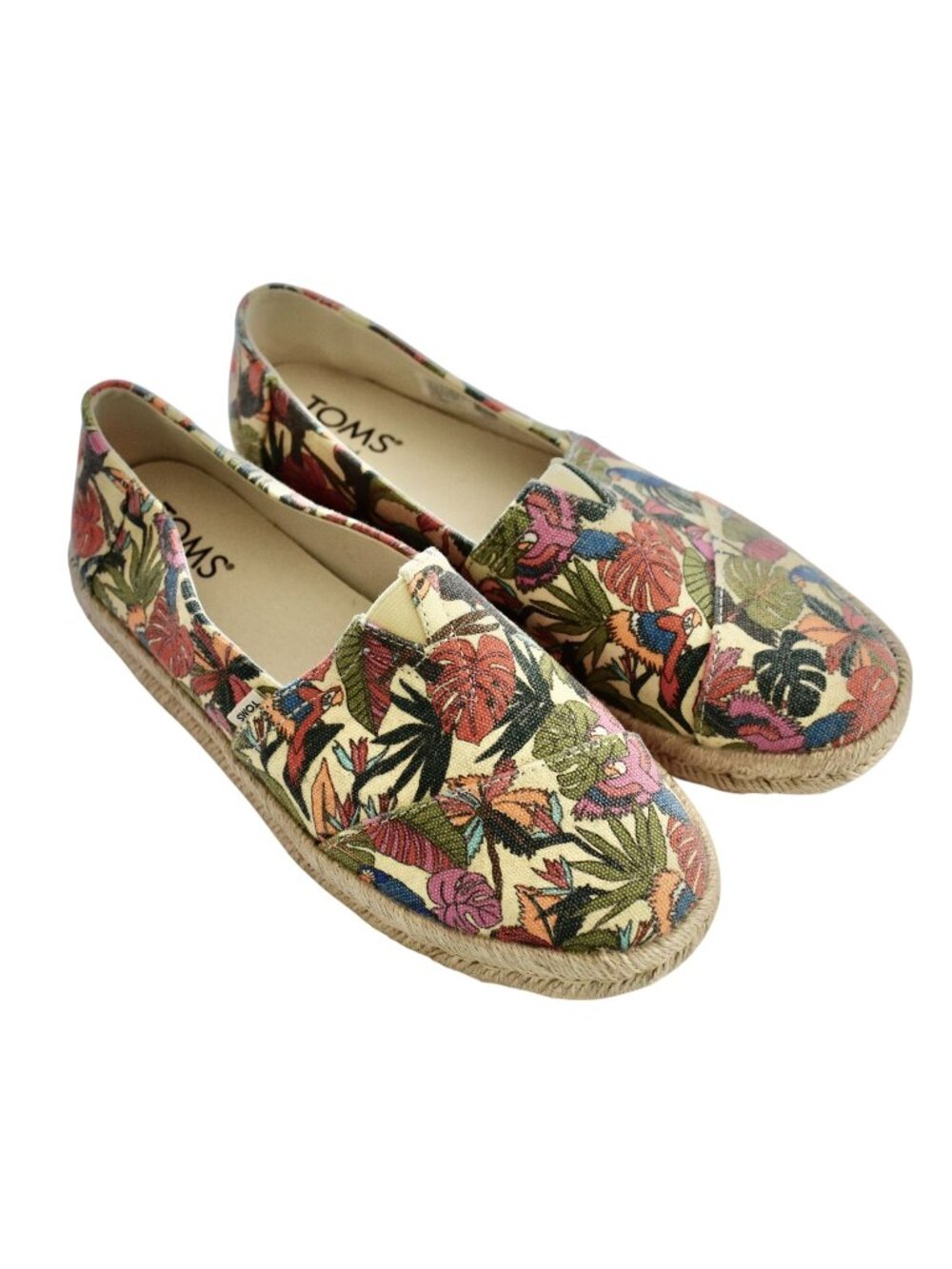 New Women's Toms Alpargata Rope Tropical Print Espadrille Size 8
